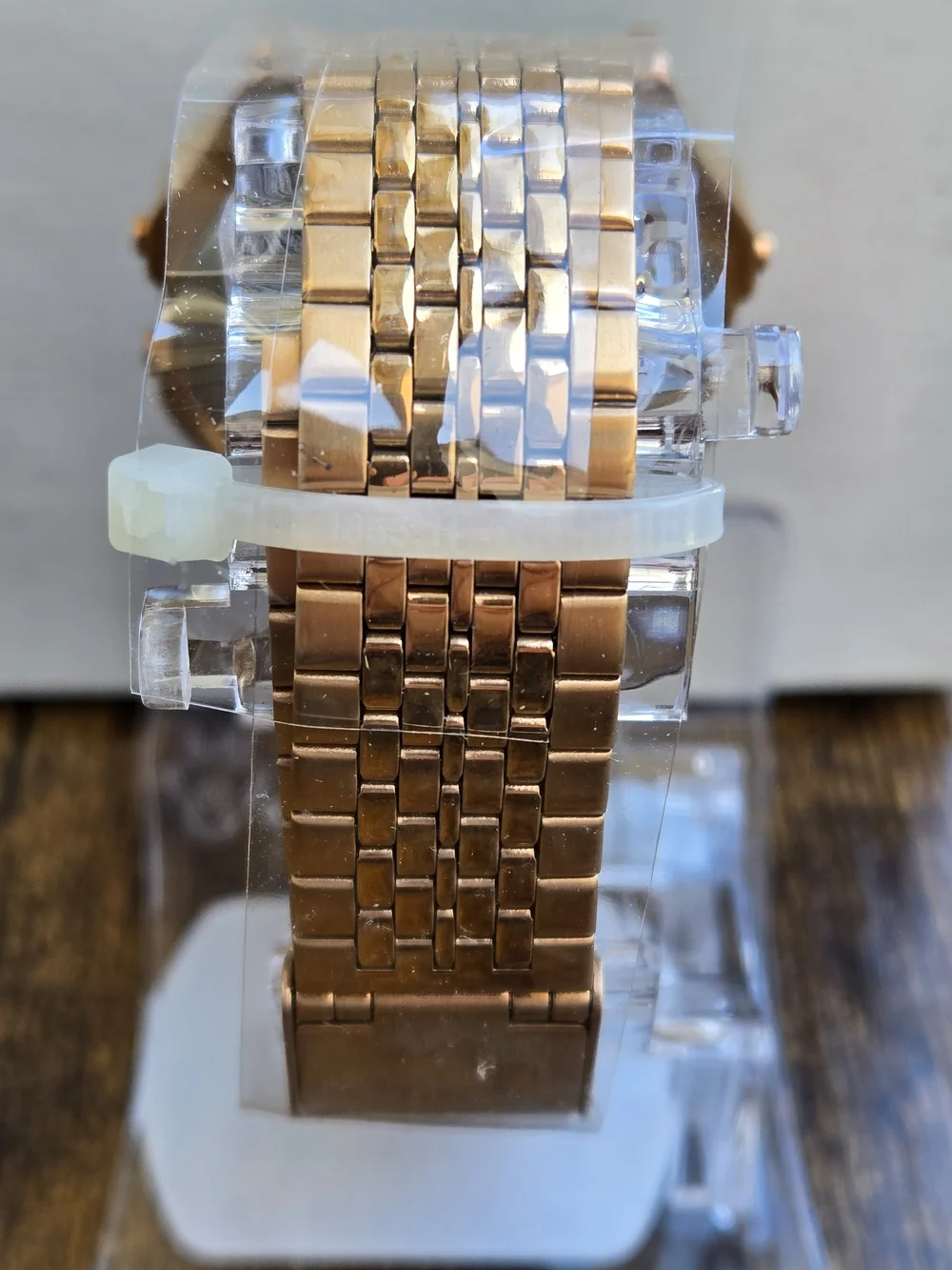 Timex Classic Digital Indiglo Watch - Rose Gold with Blue Dial